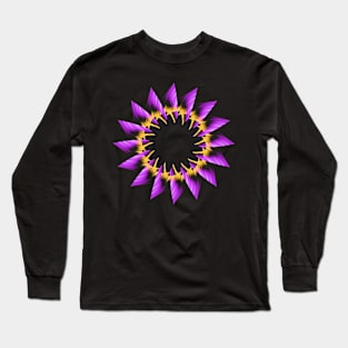 Purple and yellow mandala Long Sleeve T-Shirt